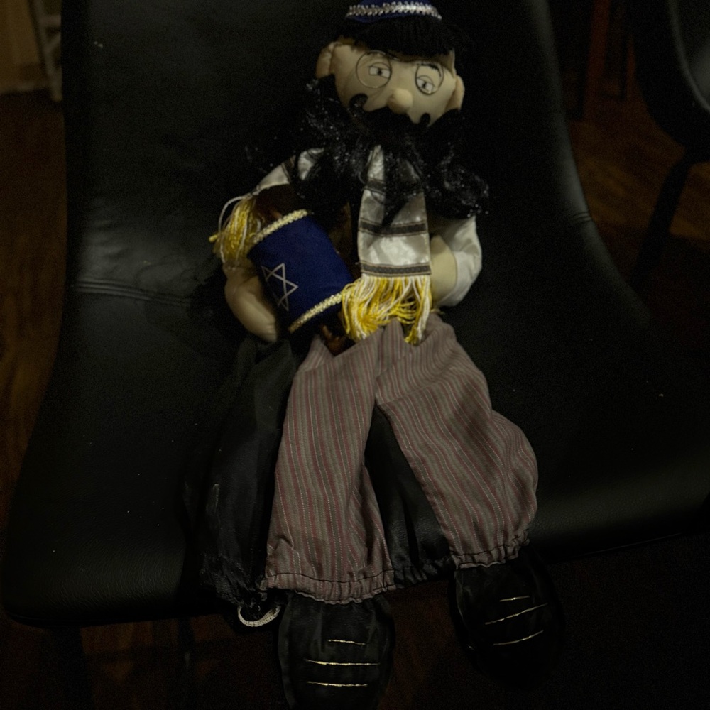 Rabbi doll plastic bag holder